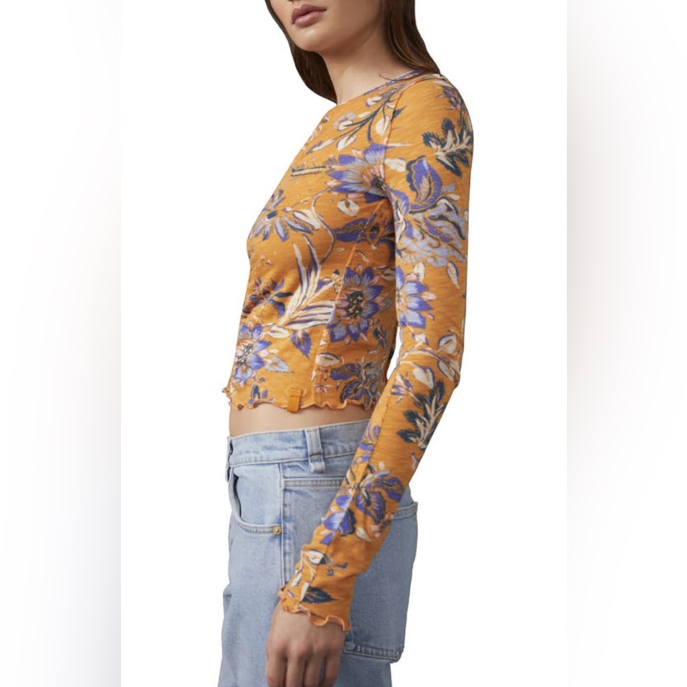 NWT Free People Dreamed Of You Tee - Honey Combo - Picture 3 of 6
